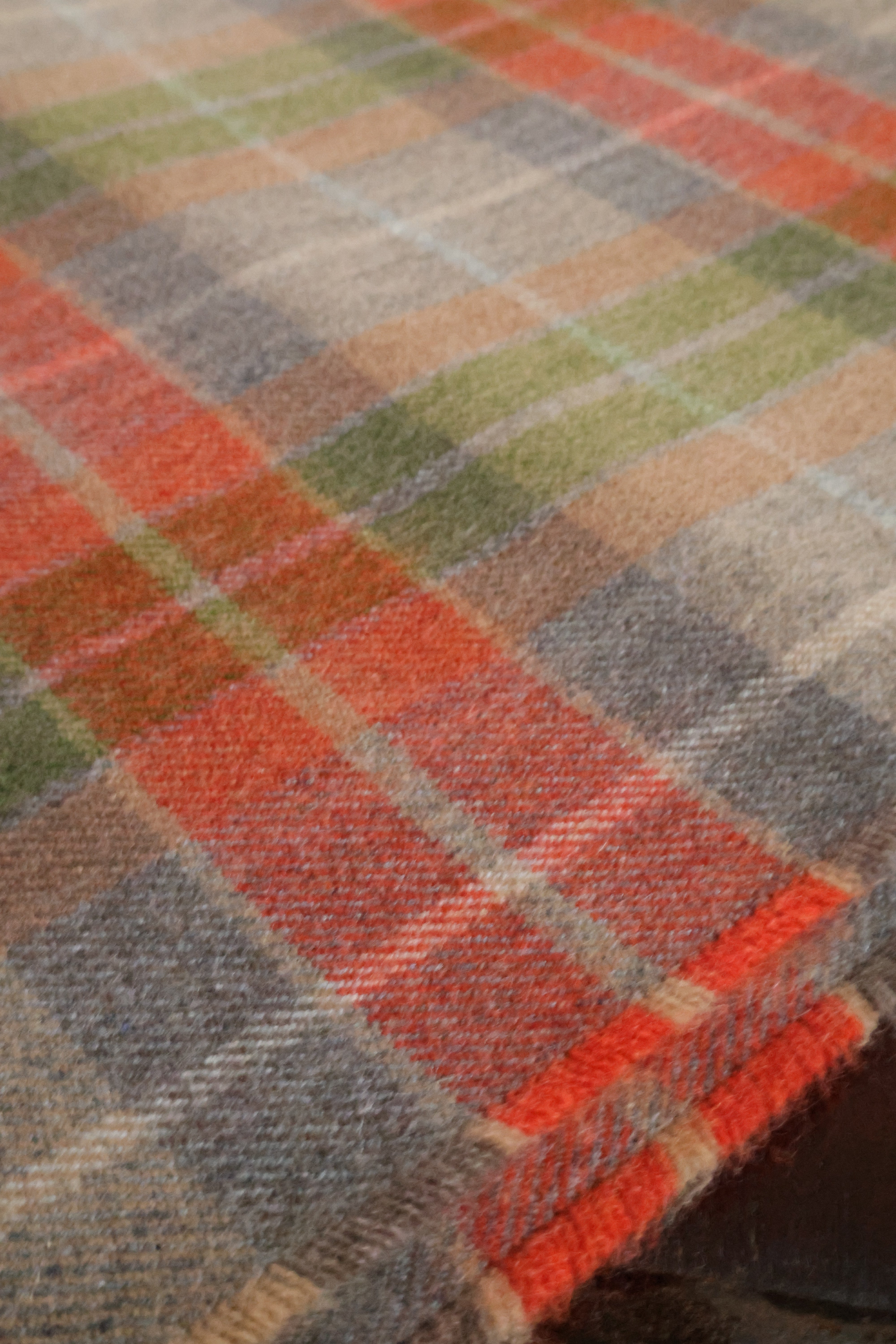 Kaschmirschal Tartan Thurso | Beige, Orange Grün