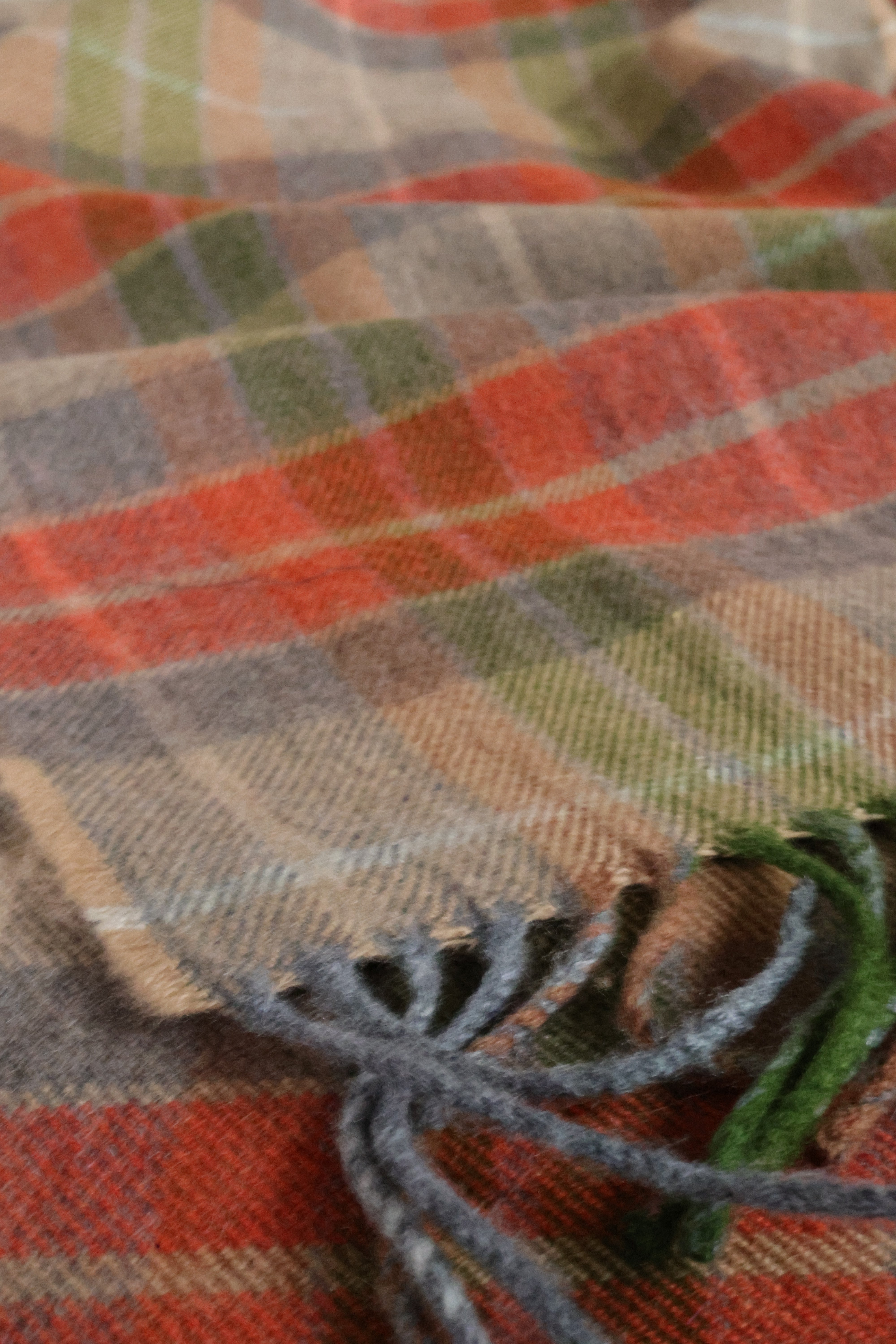 Kaschmirschal Tartan Thurso | Beige, Orange Grün