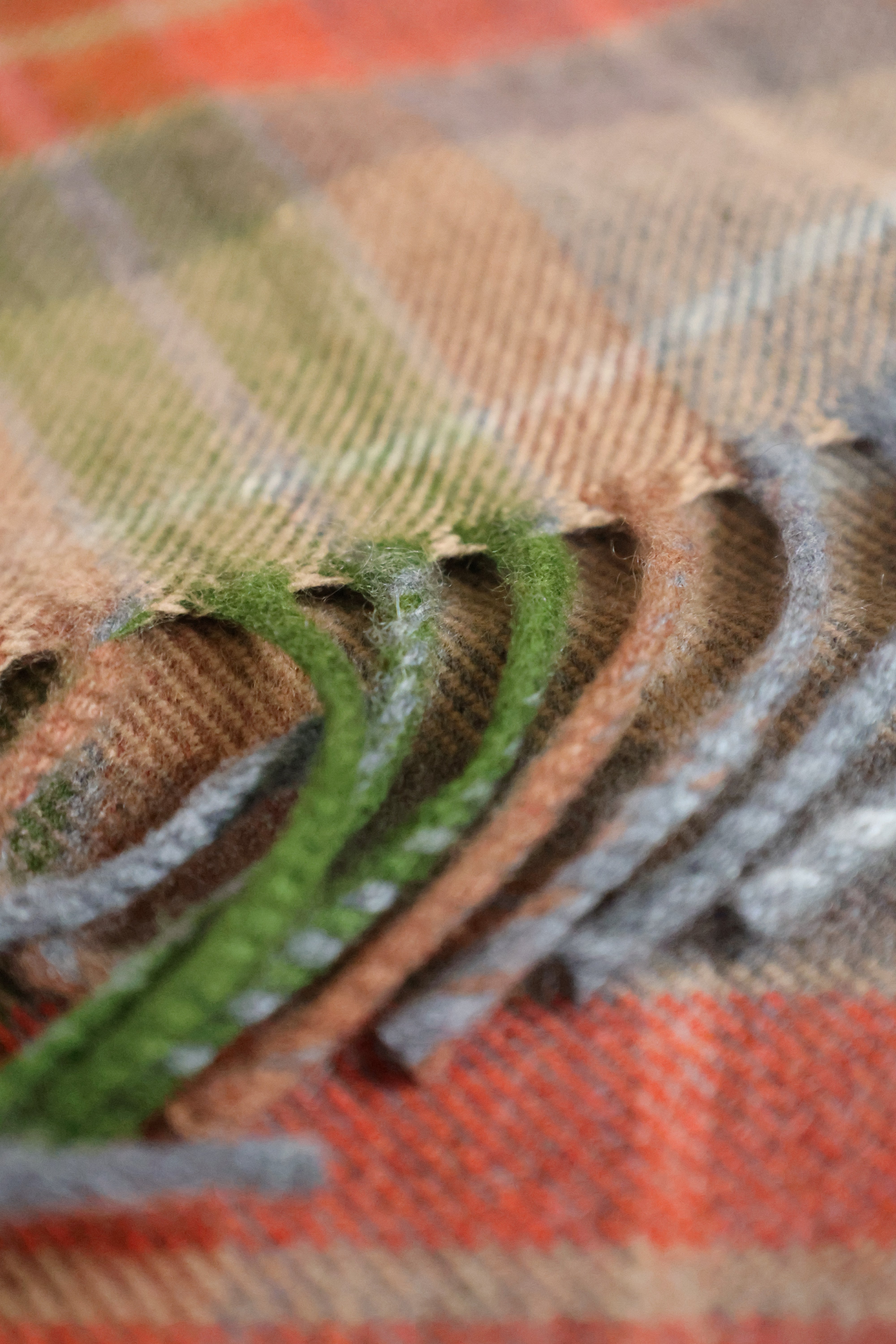 Kaschmirschal Tartan Thurso | Beige, Orange Grün