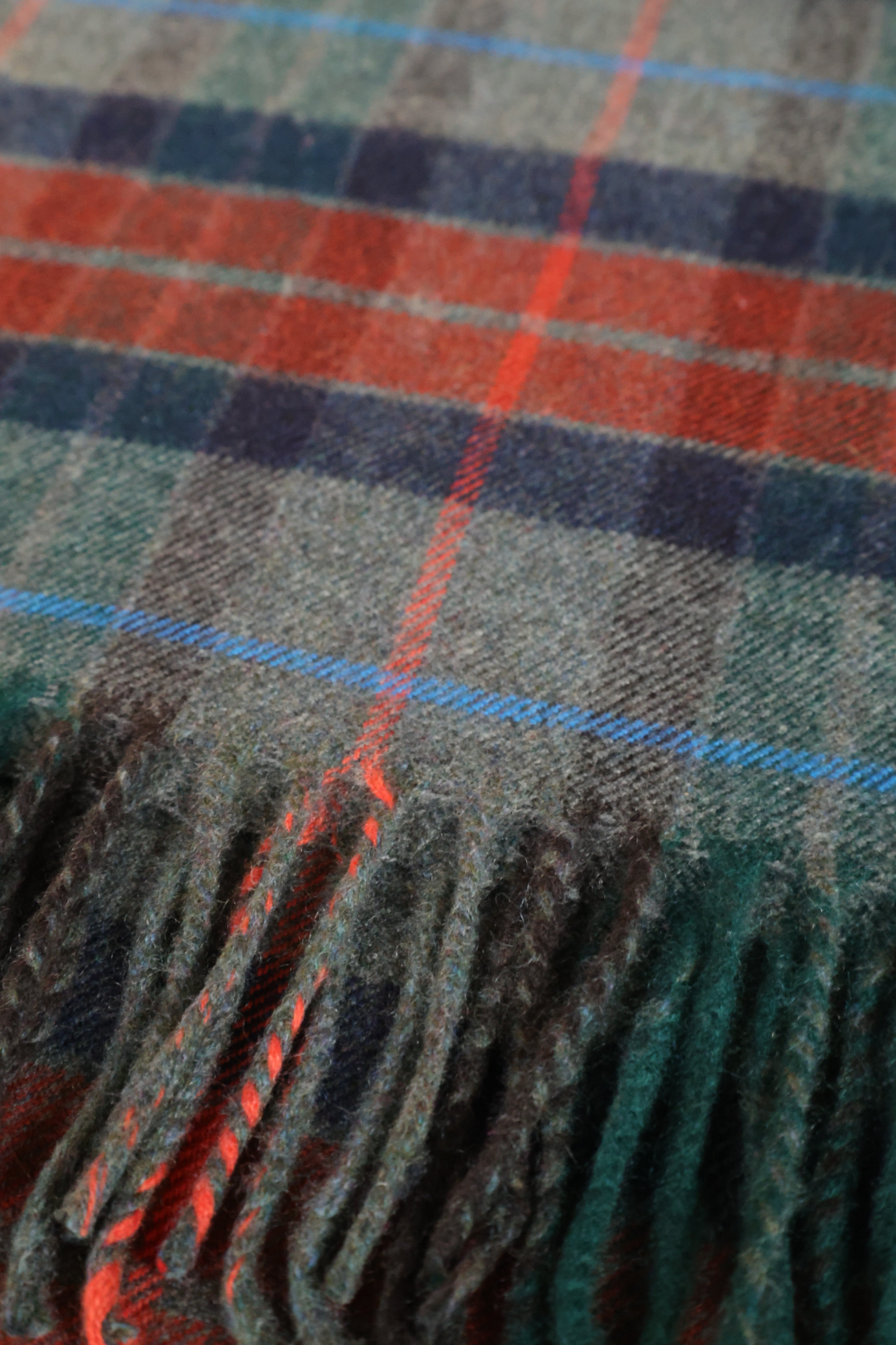 Kaschmirschal Tartan | Unisex | Grau, Orange Grün