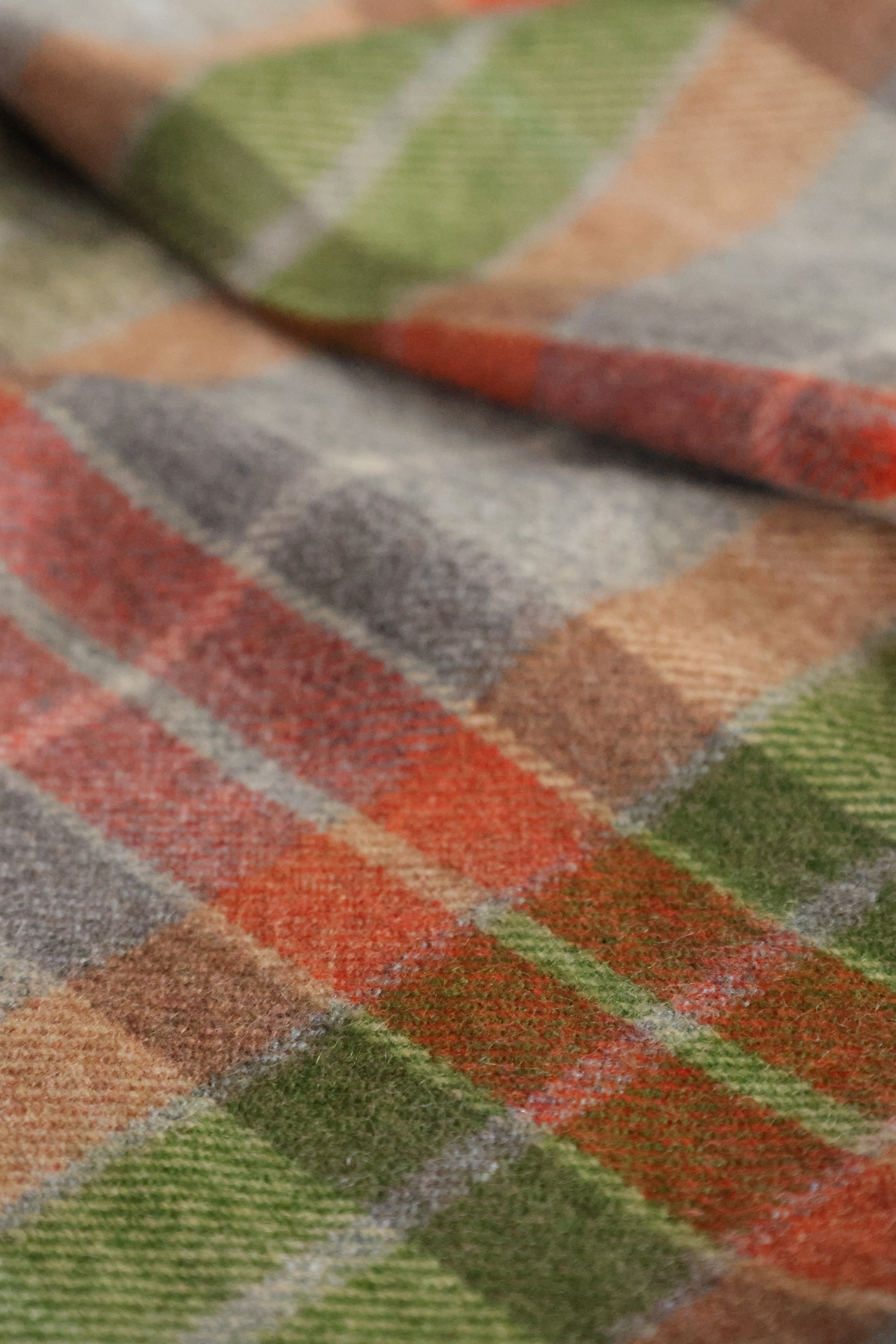 Cashmere Scarf Stonehaven | Grey Orange Green