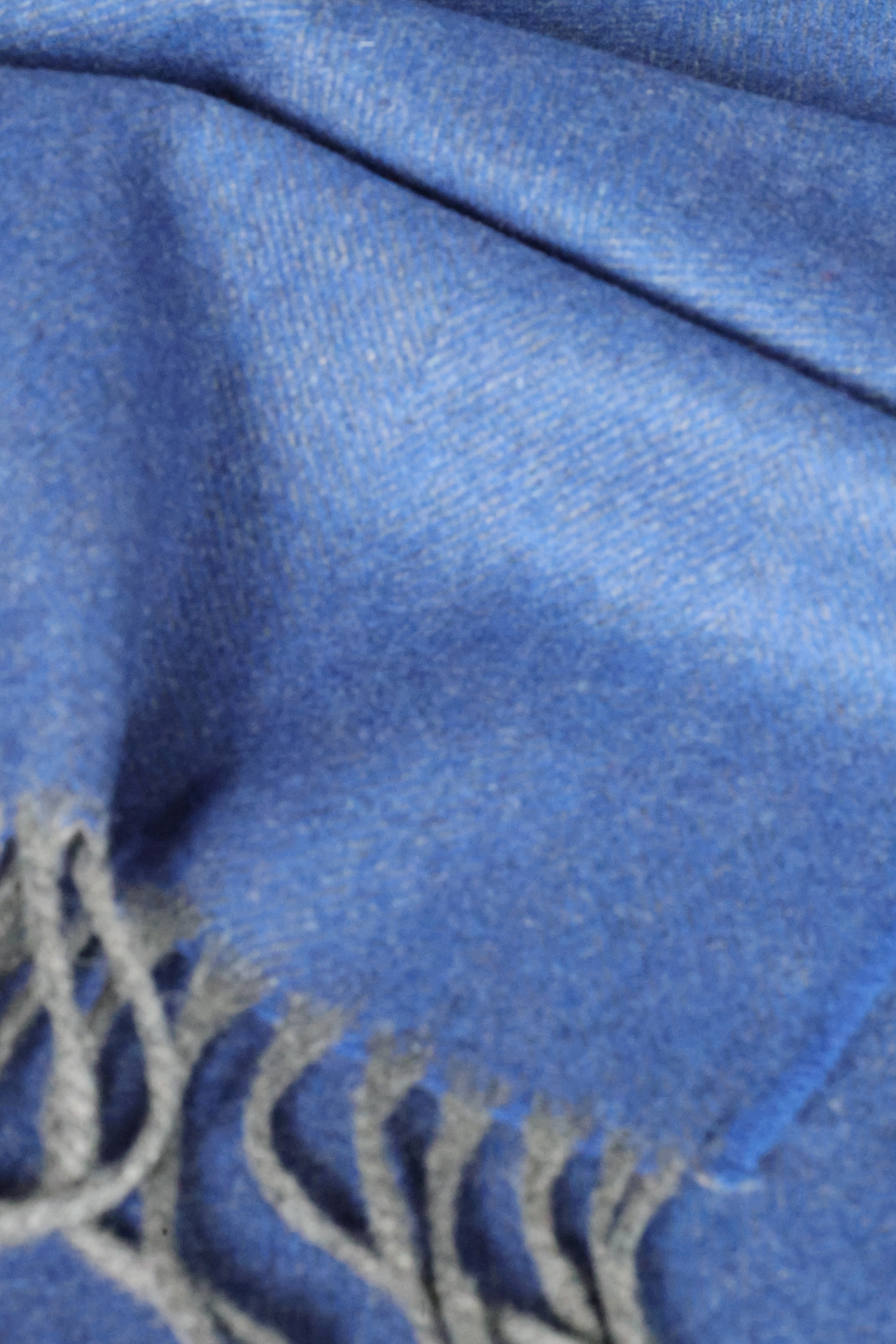 Kaschmirschals Fischgrätenmuster Blau