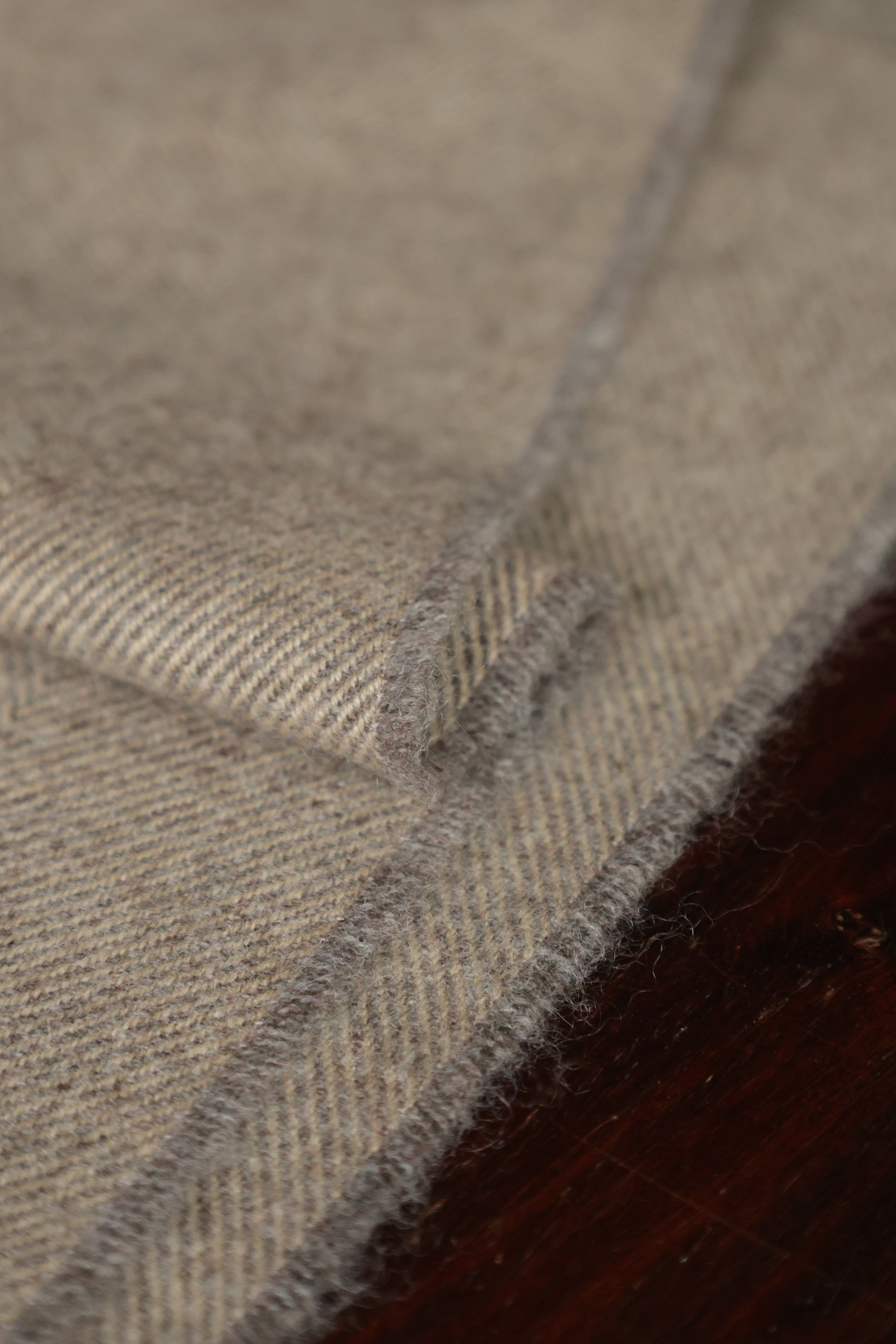Kaschmirschals Fischgrätenmuster Braun Beige