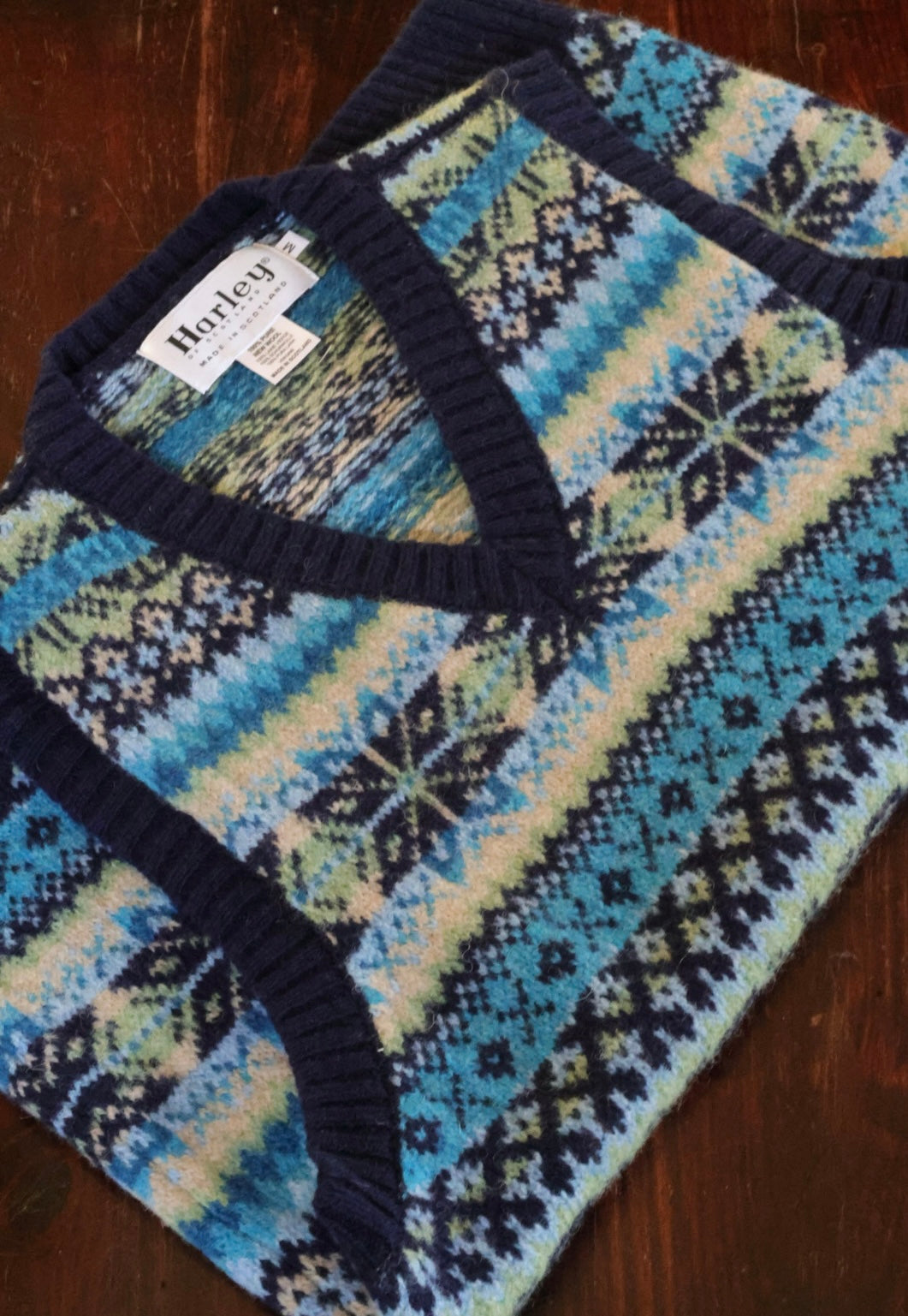 Fair Isle-Pullover Weste Herren | Marine