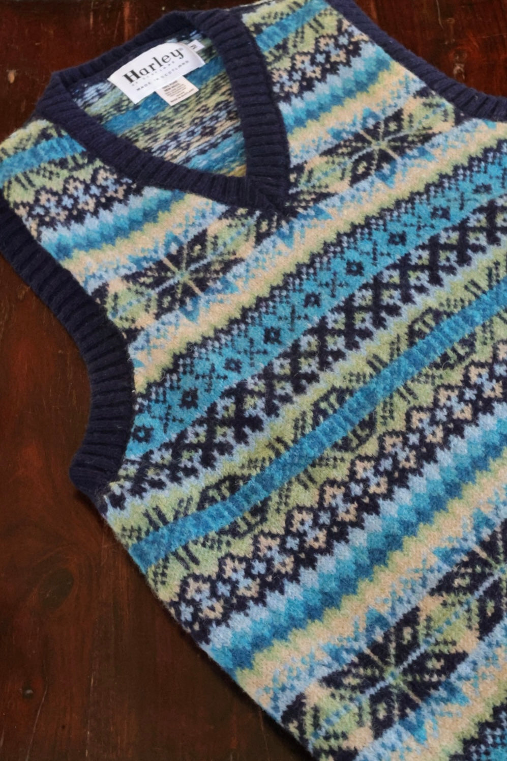 Fair Isle-Pullover Weste Herren | Marine