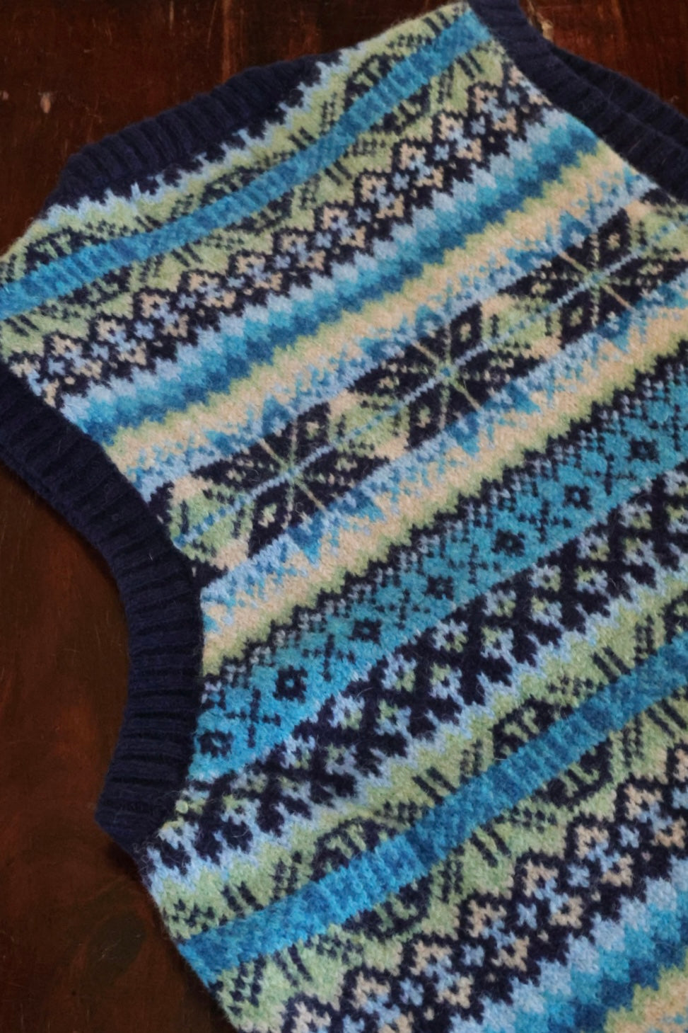 Fair Isle-Pullover Weste Herren | Marine