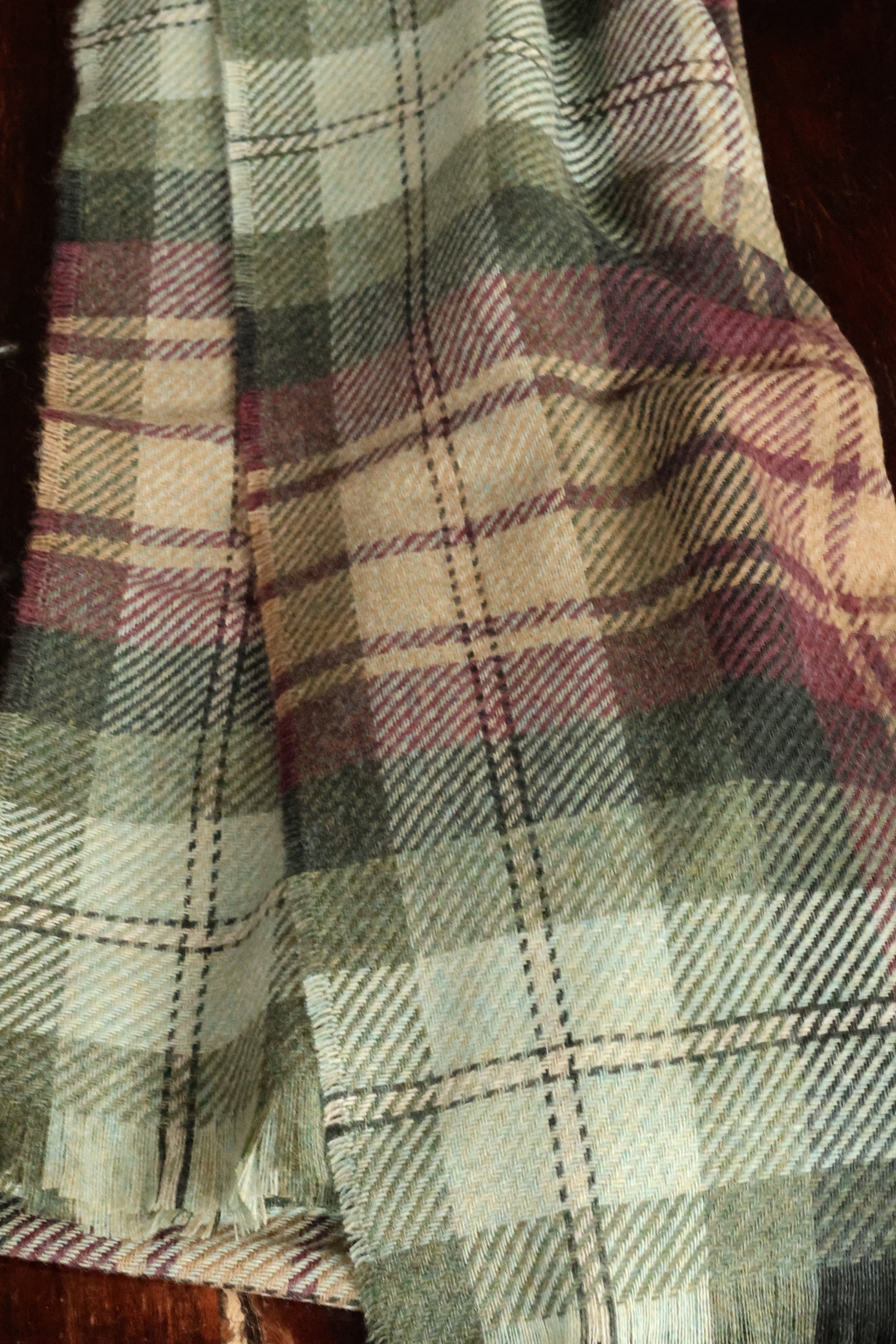 Wool Cashmere Scarf Checkered Auld Scotland