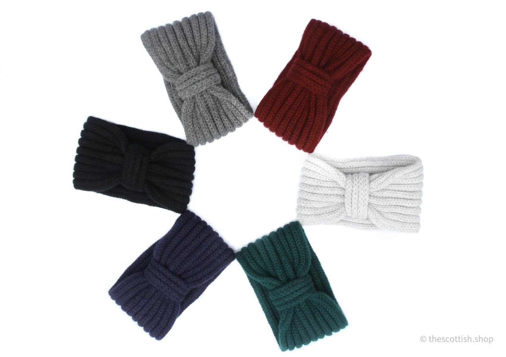 Rosie Sugden Kaschmir Stirnband — Farbauswahl inkl. Navy, Rippenstrick, 100% Kaschmir, Made in Scotland