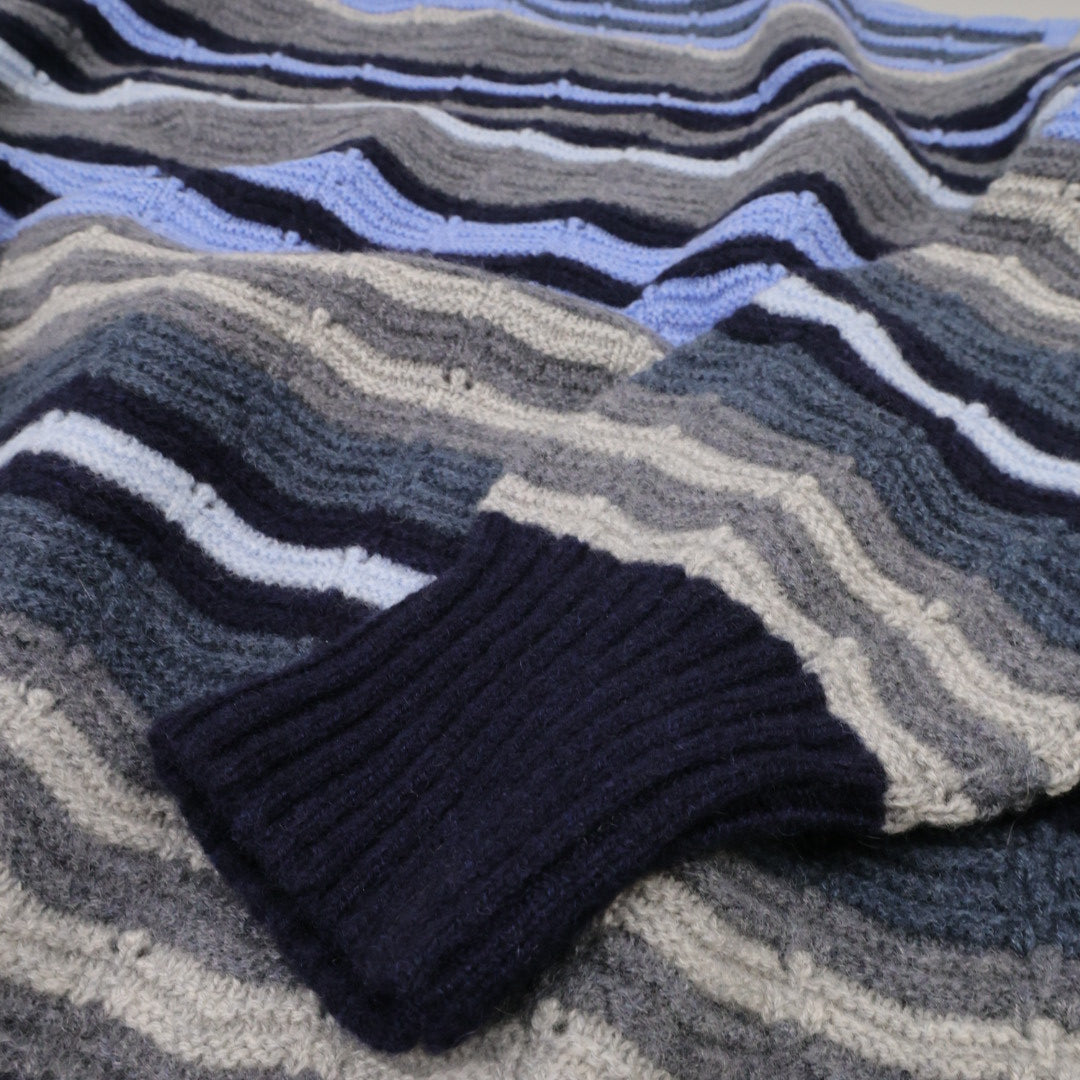 Kaschmir-Pullover-Herren-Zig-Zig-Blau