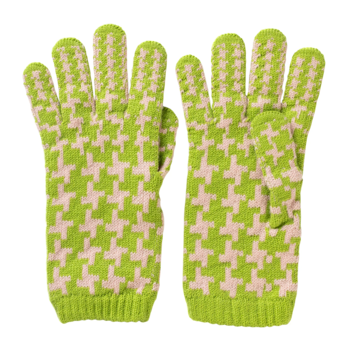 Kaschmir Handschuhe Hahnentritt Limetta | Rosie Sugden