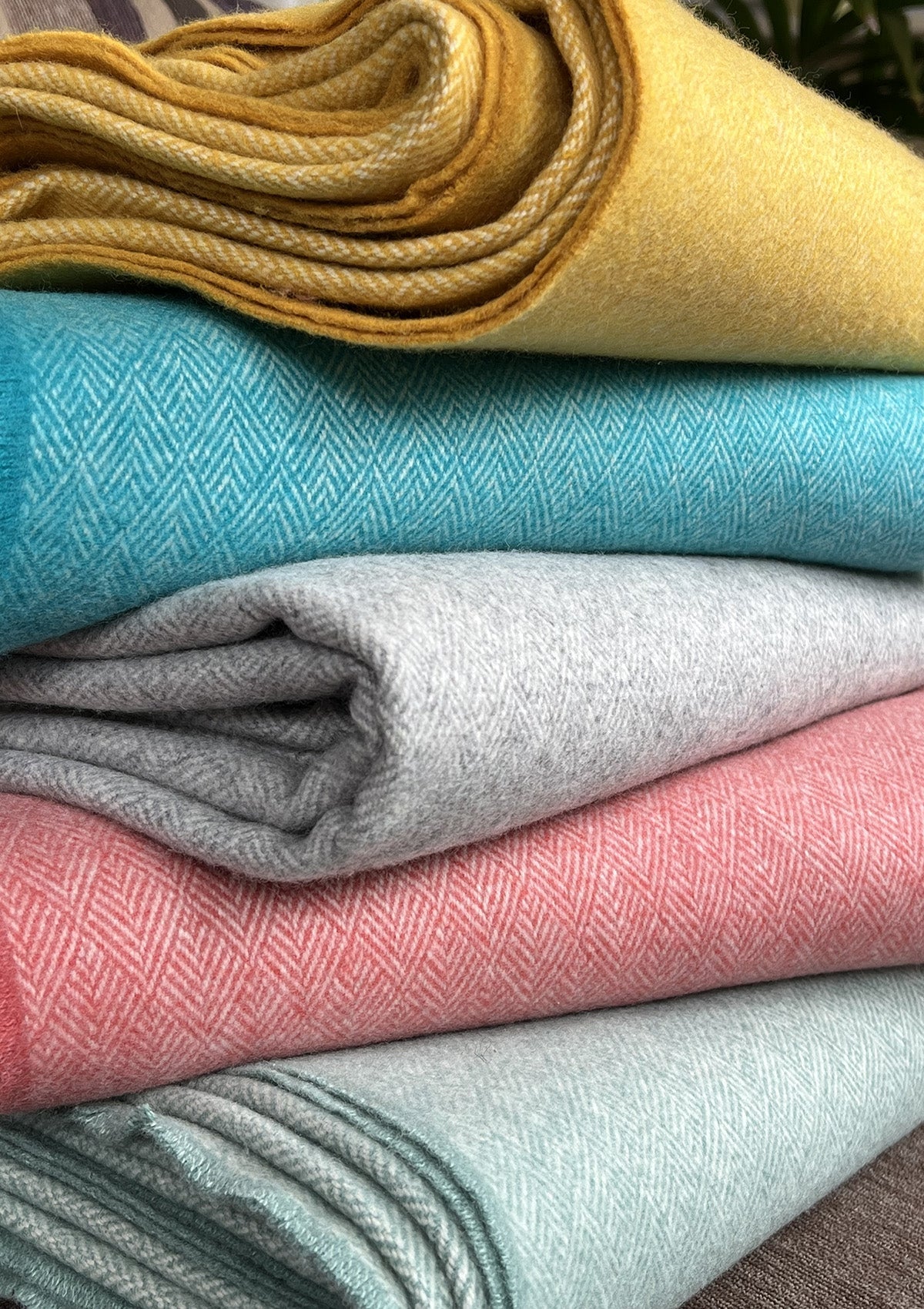 Cashmere Wool Blanket Blue