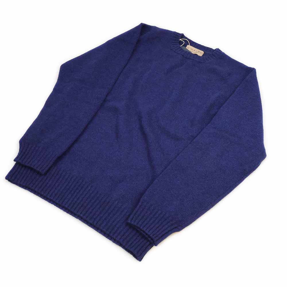 Kinalba Herren Kaschmir Pullover Beige Rundhals Voll 