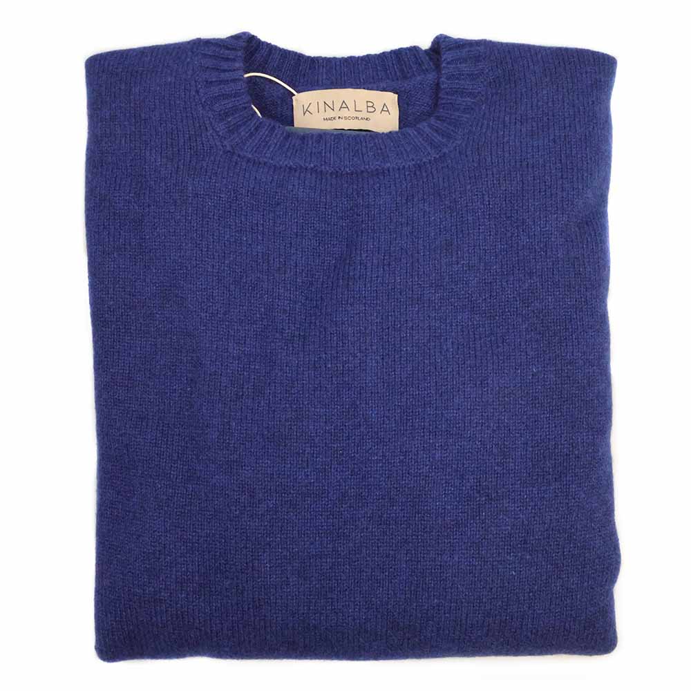 Kinalba Herren Kaschmir Pullover Beige Rundhals gefalten