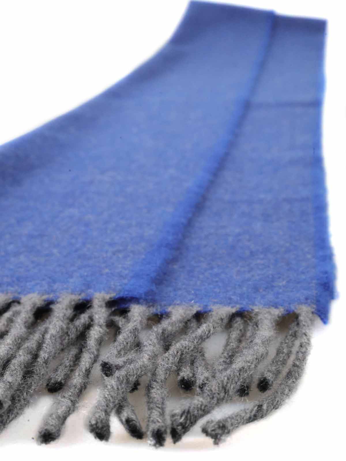 Kaschmirschals Fischgrätenmuster Blau