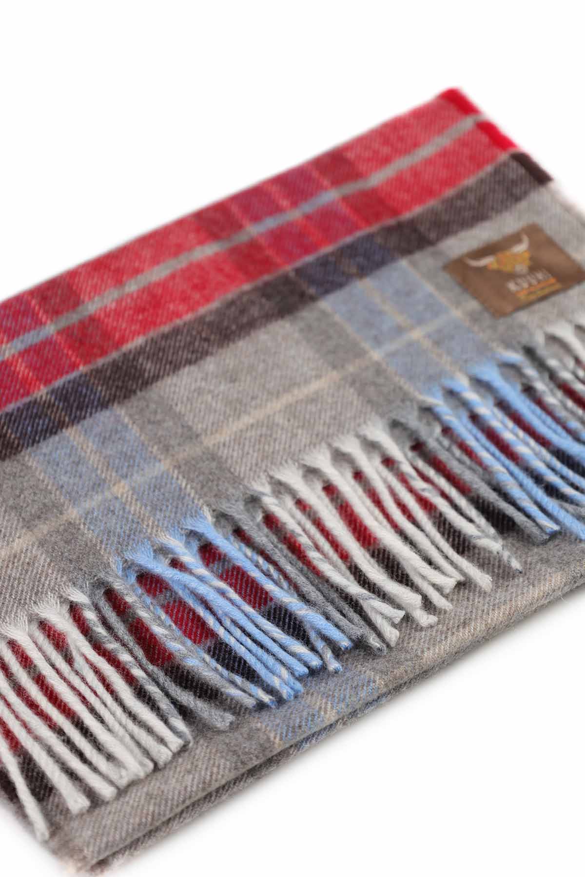 Kuuhi Kaschmirschal Cuillin Hills Brown Rot Tartan