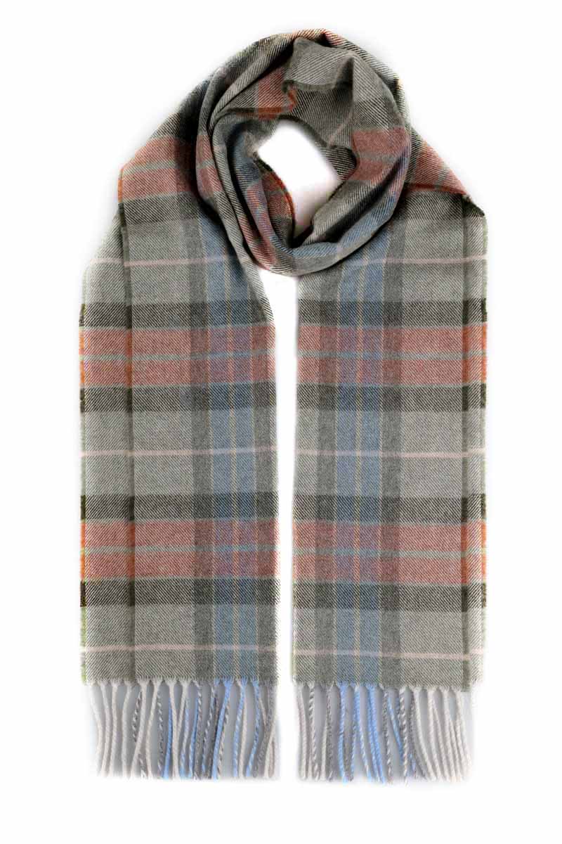 Kuuhi Kaschmirschal Uig Grün Orange Blau Tartan