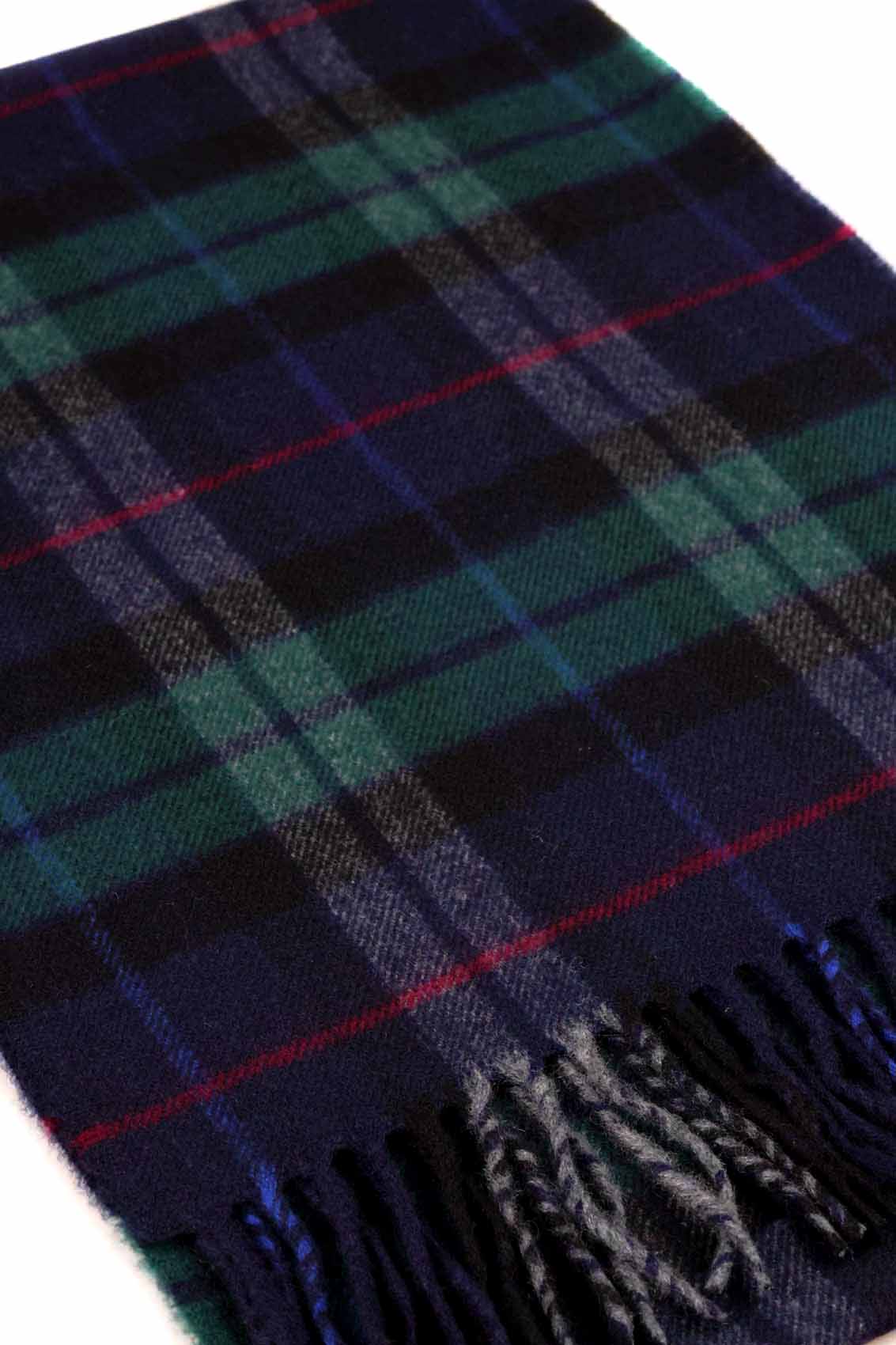 Kuuhi Kaschmirschal Dunvegan Blau Grün Tartan