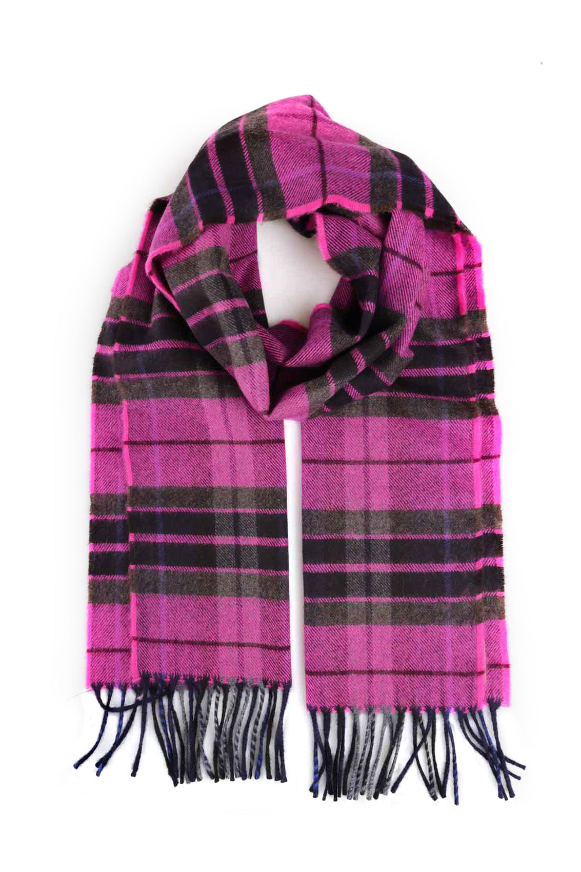 Kuuhi Kaschmirschal Portree Rosa Tartan