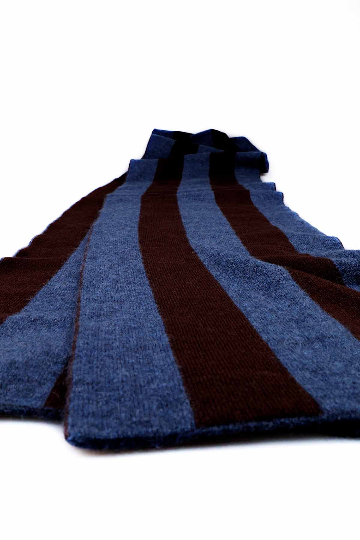 Kaschmirschal Gestreifter Blau und Braun