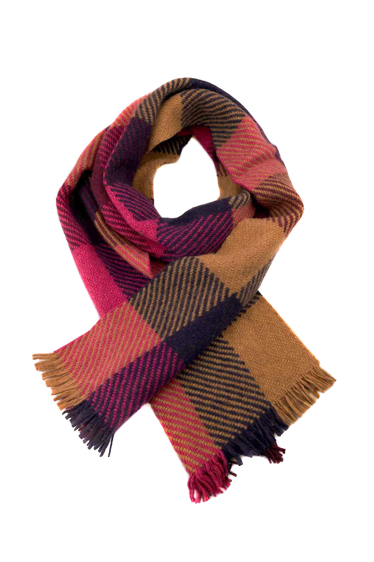 Kaschmirschal Rosa Beige Karo