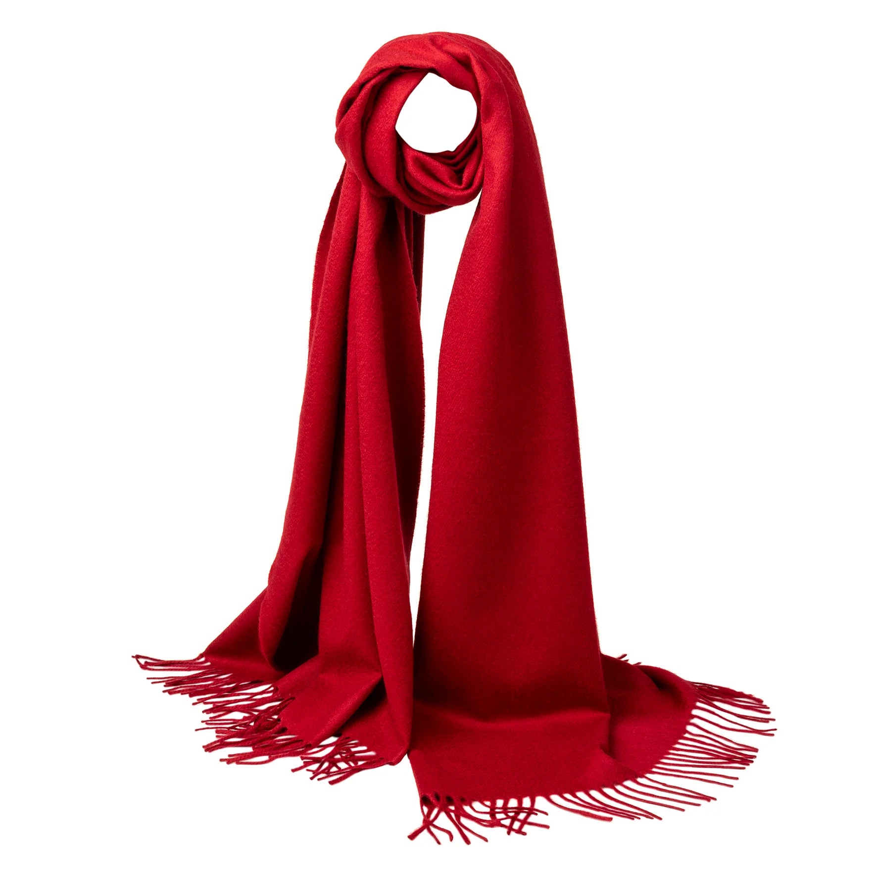 Large Cashmere Stole | Checked Red
