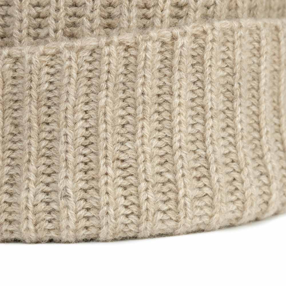 Kaschmir Mütze Gerippte Beige