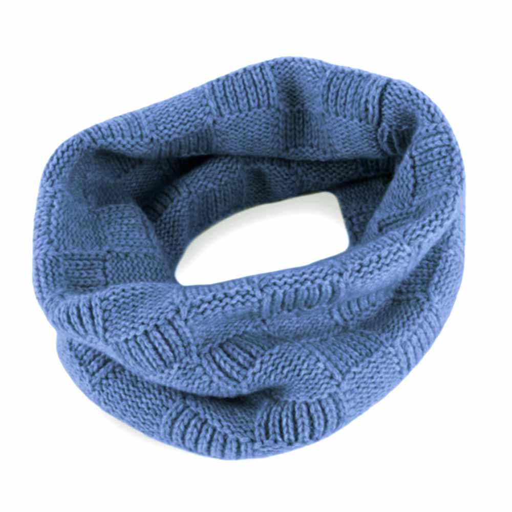 Kaschmir Loopschals Denim Blau | Karierter