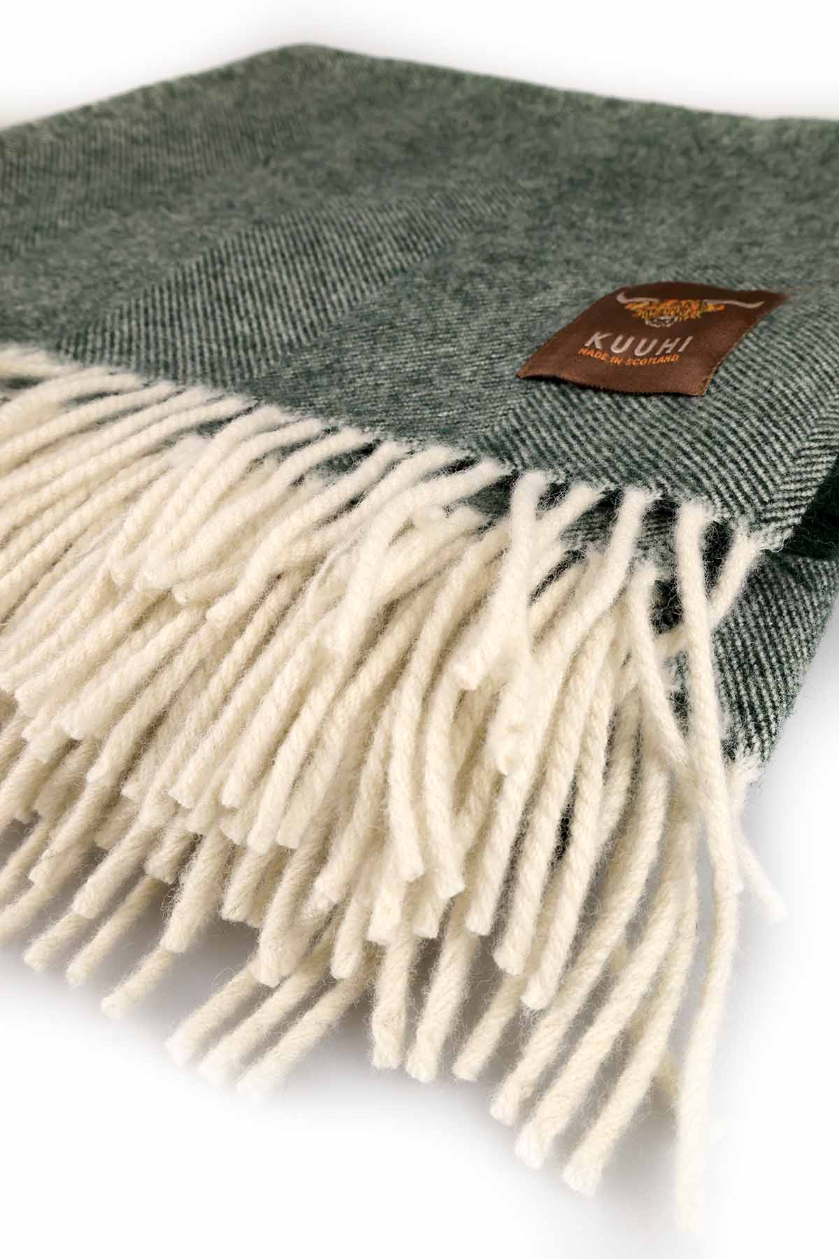 Merino Lammwolle Alba Wolldecke Moos
