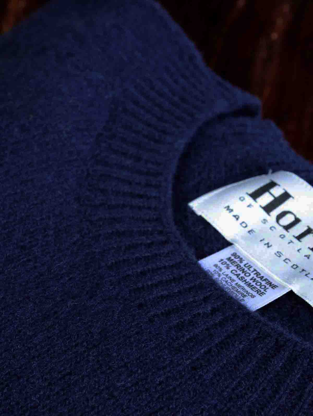 Herren Pullover Merino Kaschmir Wolle| Mitternachts Blau