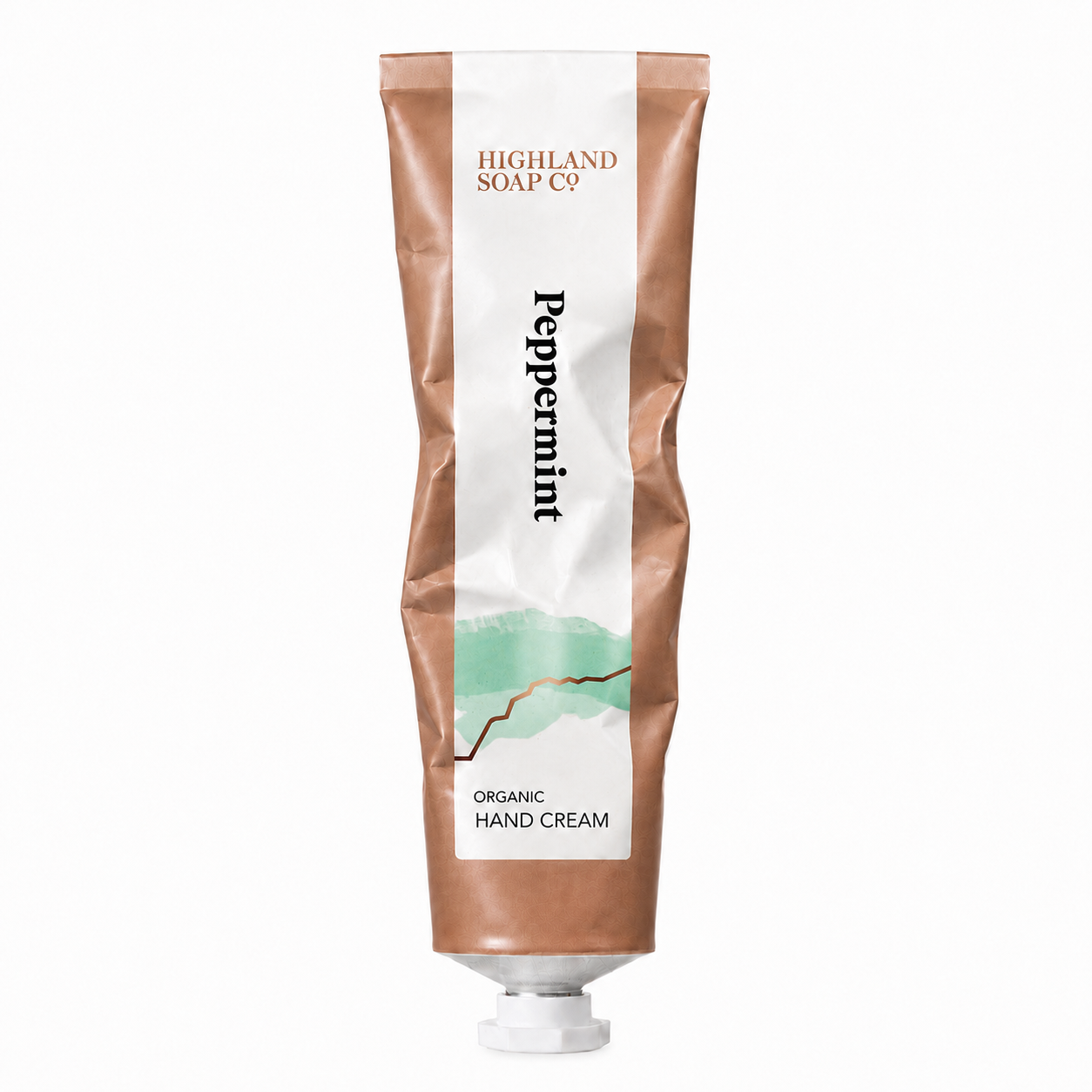 Organische Handcreme Pfefferminze 70ml — Tubenansicht, The Highland Soap Company