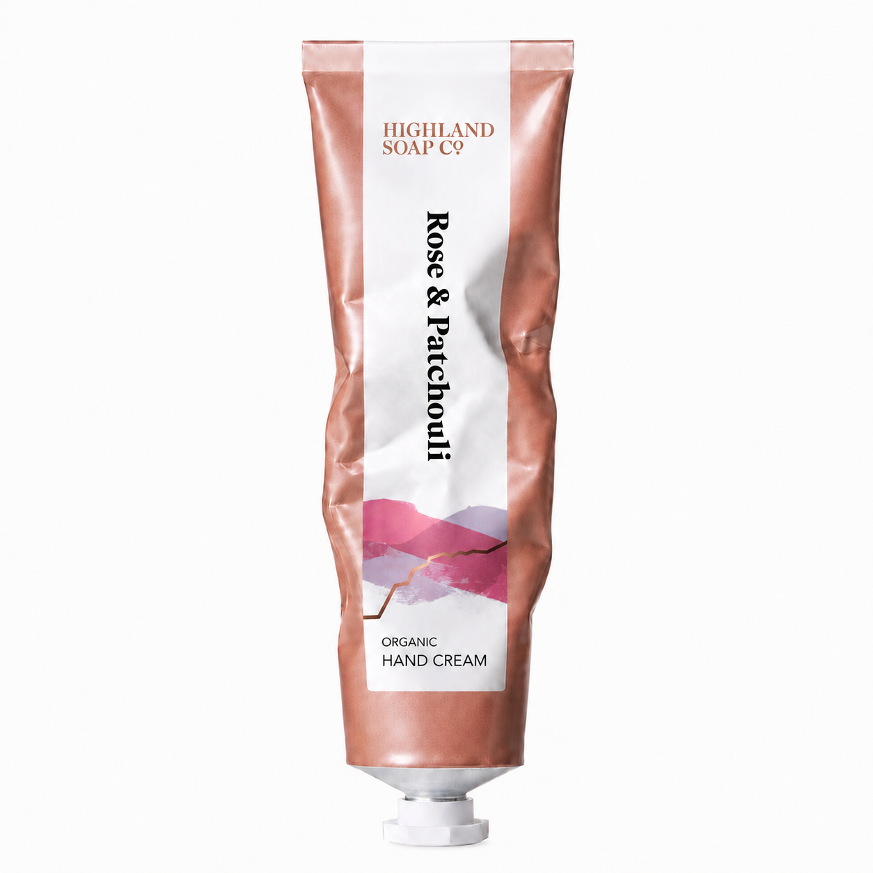 Organische Handcreme Rose & Patchouli 70ml — Tubenansicht, The Highland Soap Company