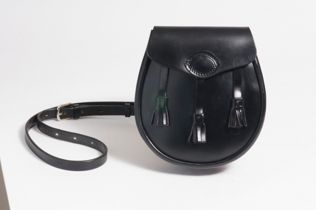 Sporran Handtasche Leder Schwarz