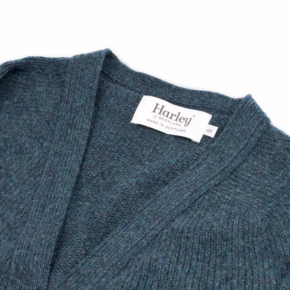 Cardigan pour homme vert émeraude Harley of Scotland à col 