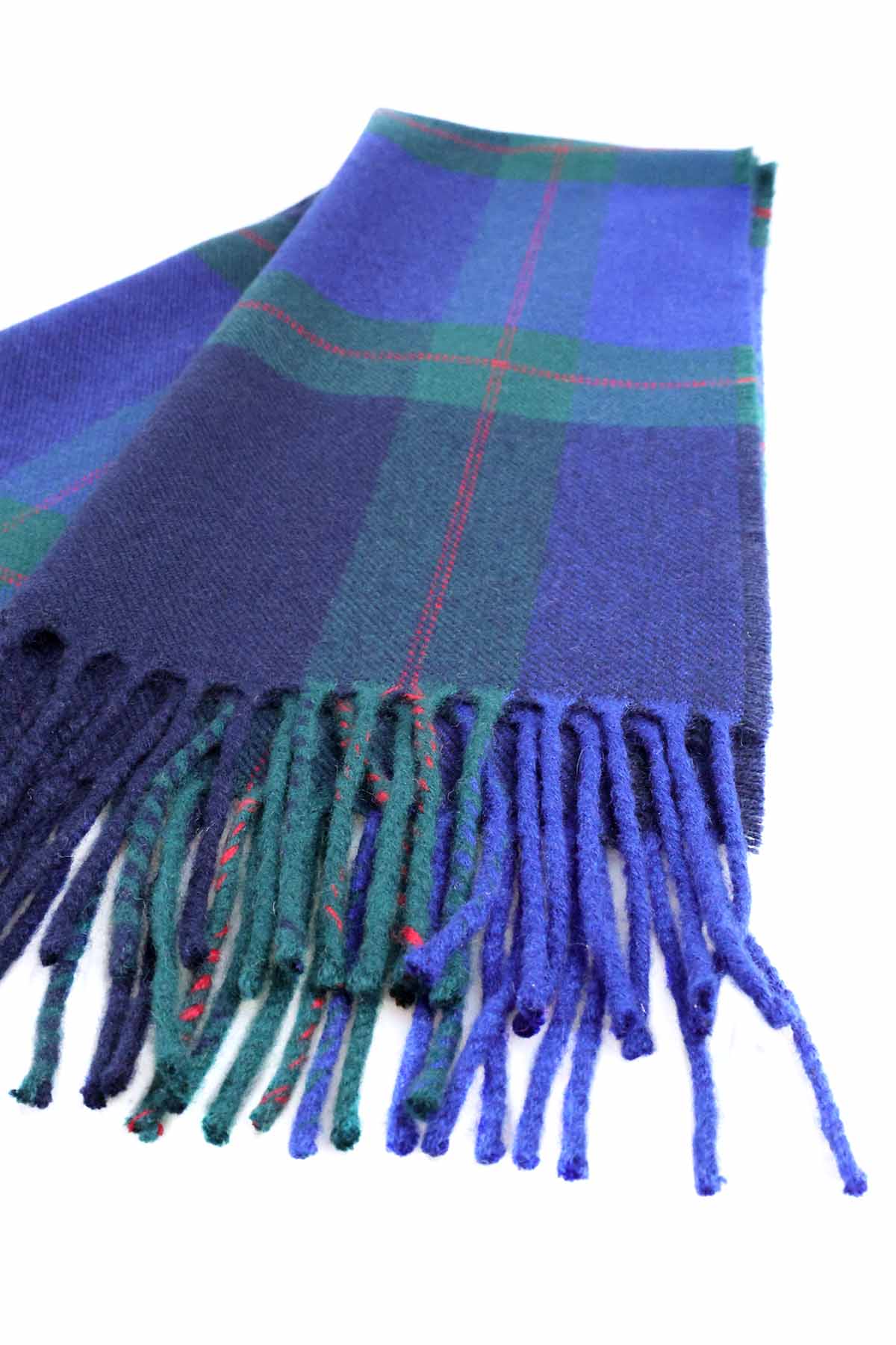 Cashmere Scarf Checked Blue