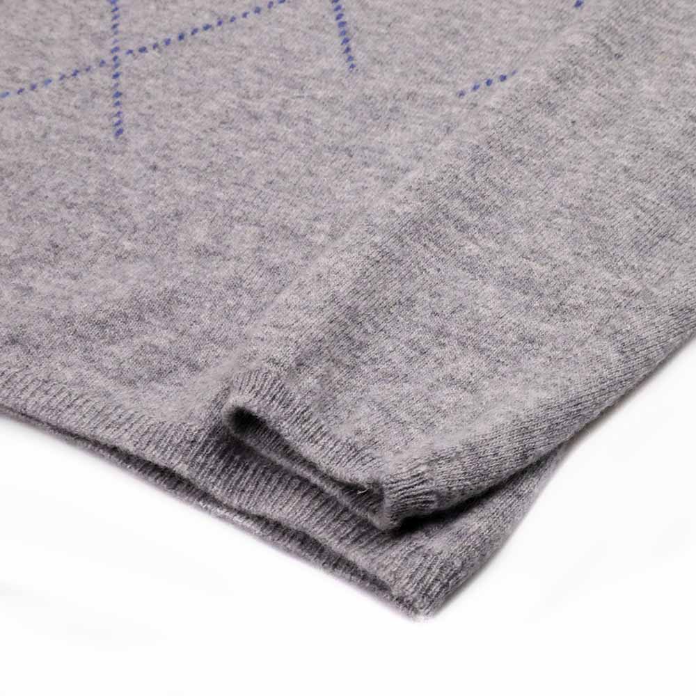 William Lockie Damen Geelong Pullover V-Ausschnitt Scottish Dog Silber