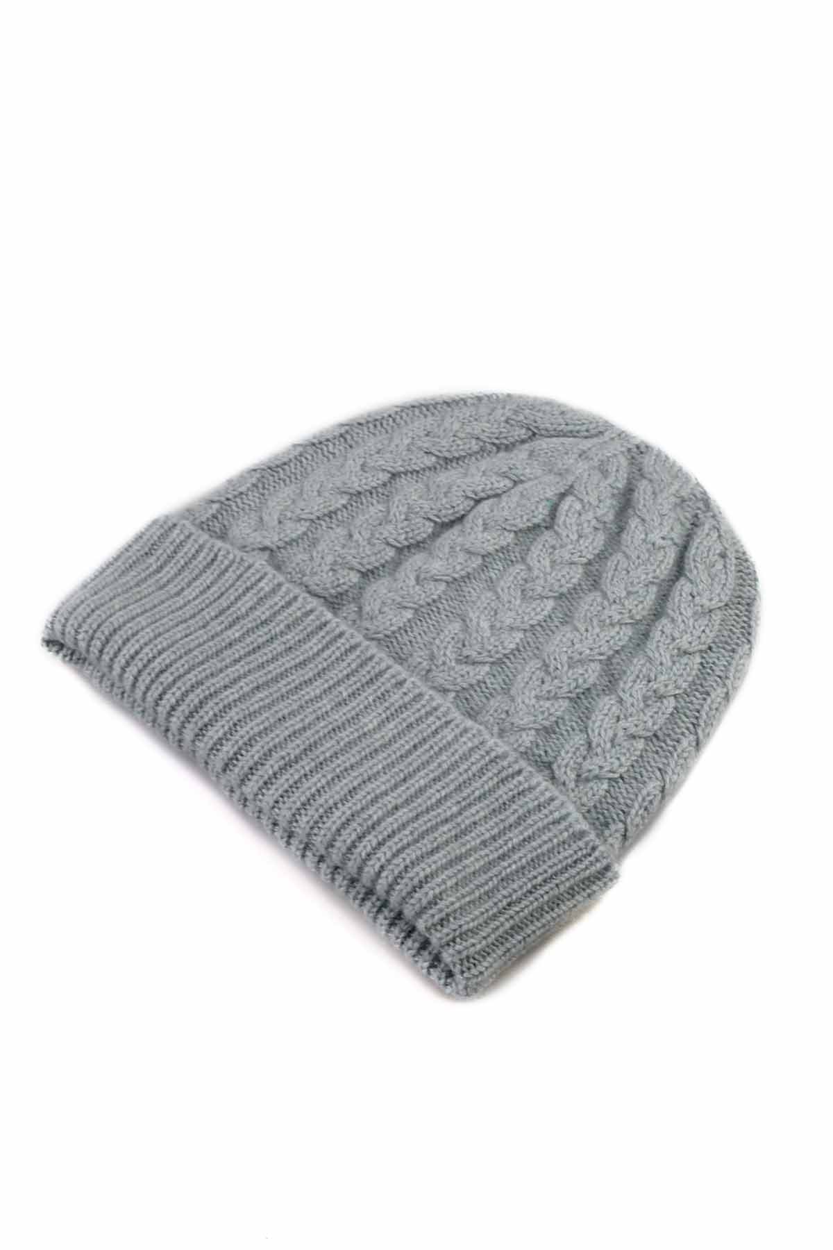 William Lockie Women's Cashmere Beanie, Silver-Blue 3