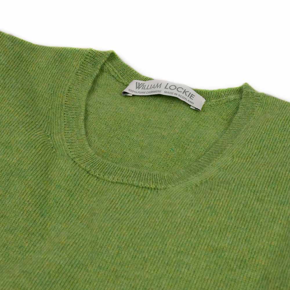 William-Lockie-Damen-Kaschmir-Pullover-Kurzarmlig-Grun-Kragen2