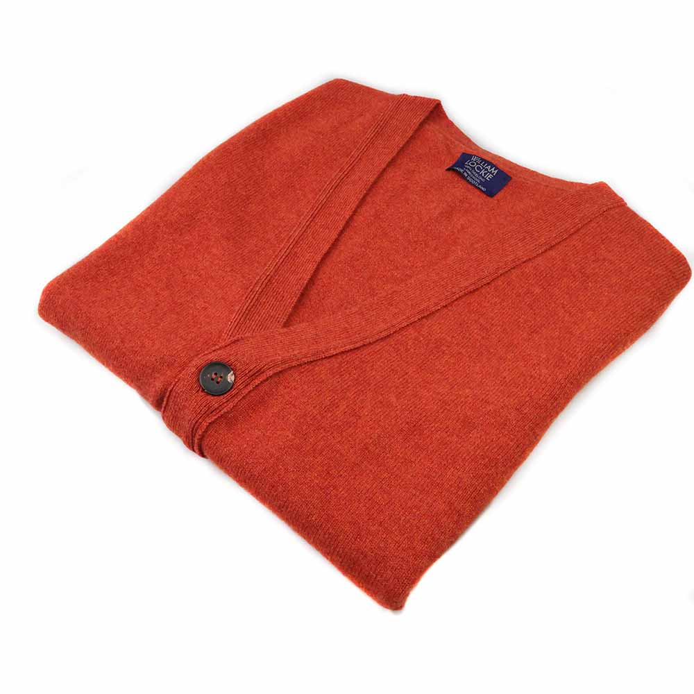 Herren Strickjacke Orange Glut