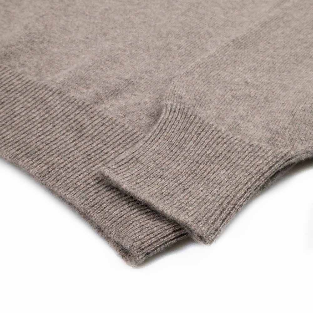 William Lockie Herren 2 Lagige Lammwolle Pullover Rundhals in Beige Taille