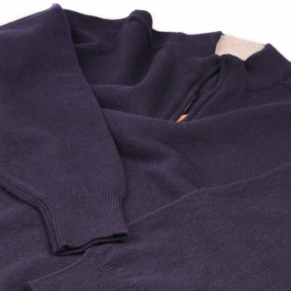 Herren Rollkragen Pullover Reißverschluss Navy