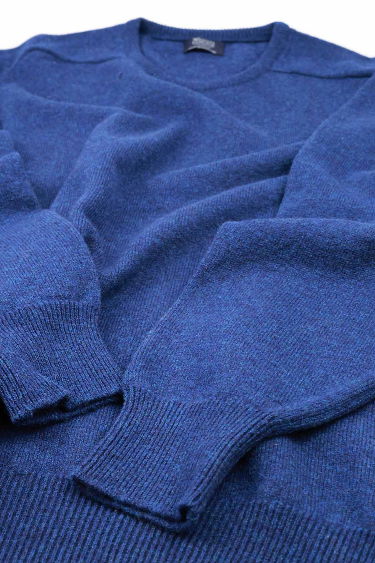 William Lockie Herren Pullover Lammwolle Blau