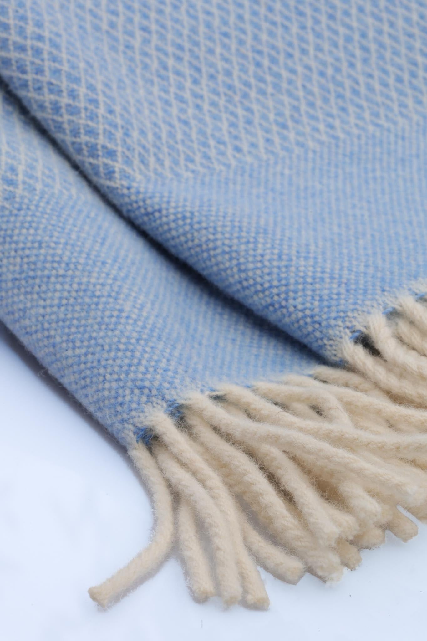 Kuscheldecke Rautenmuster Blau