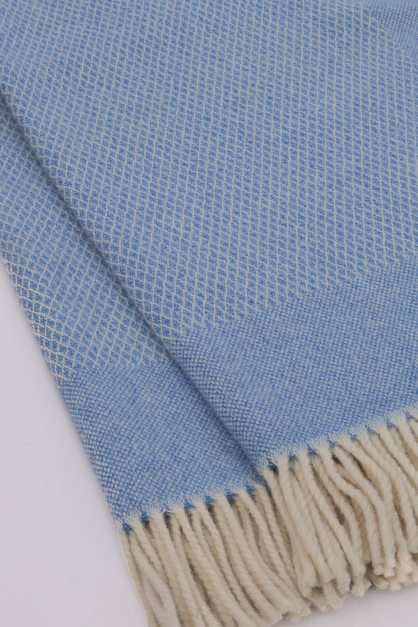 Kuscheldecke Rautenmuster Blau