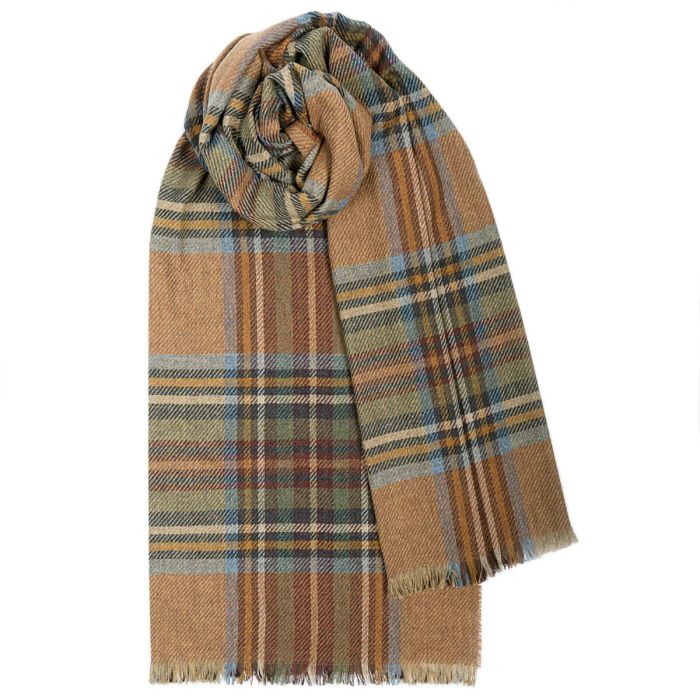 Wolle Kaschmir Stola Stewart Olive
