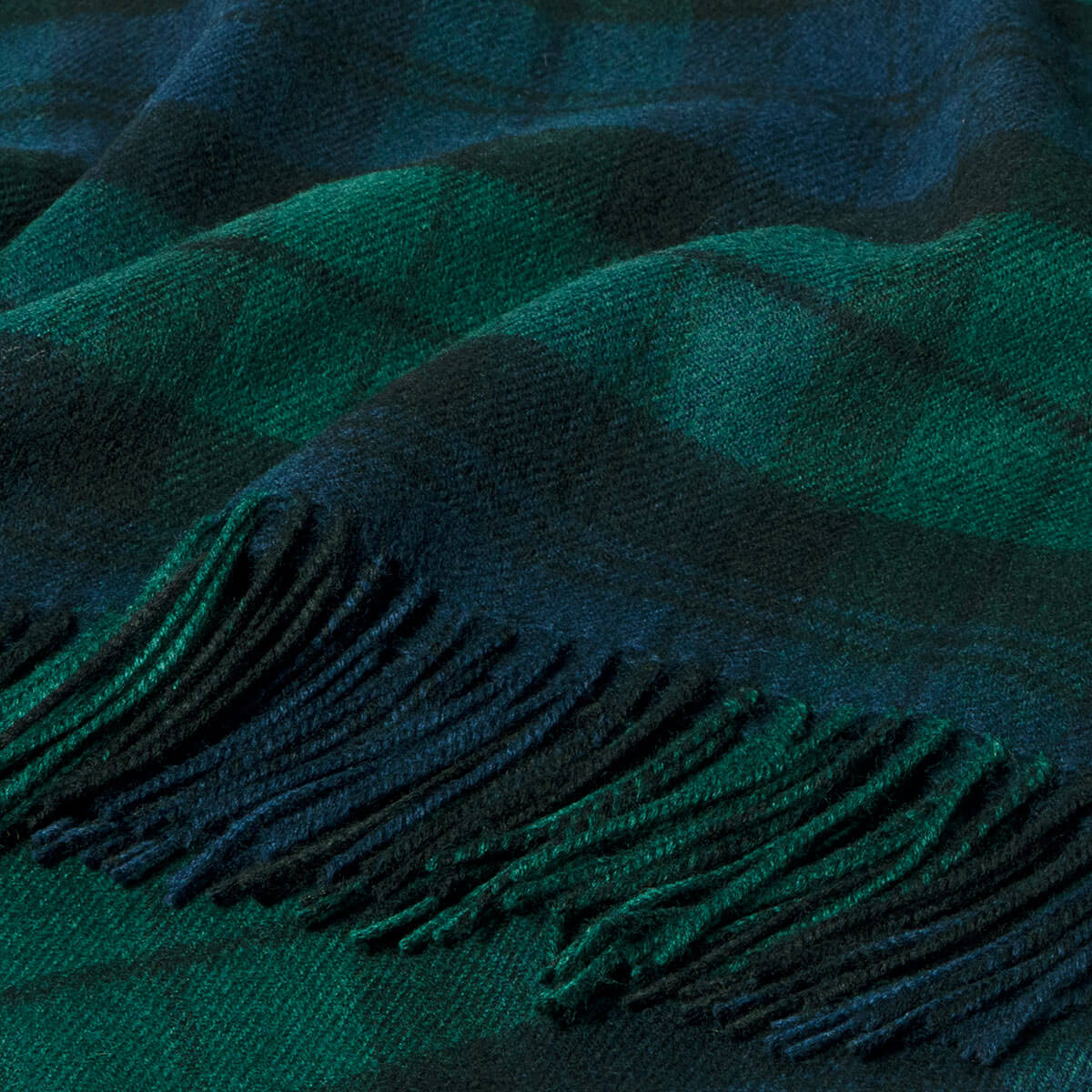Lochcarron Wolldecke Black Watch Modern Tartan – Detailaufnahme Webmuster