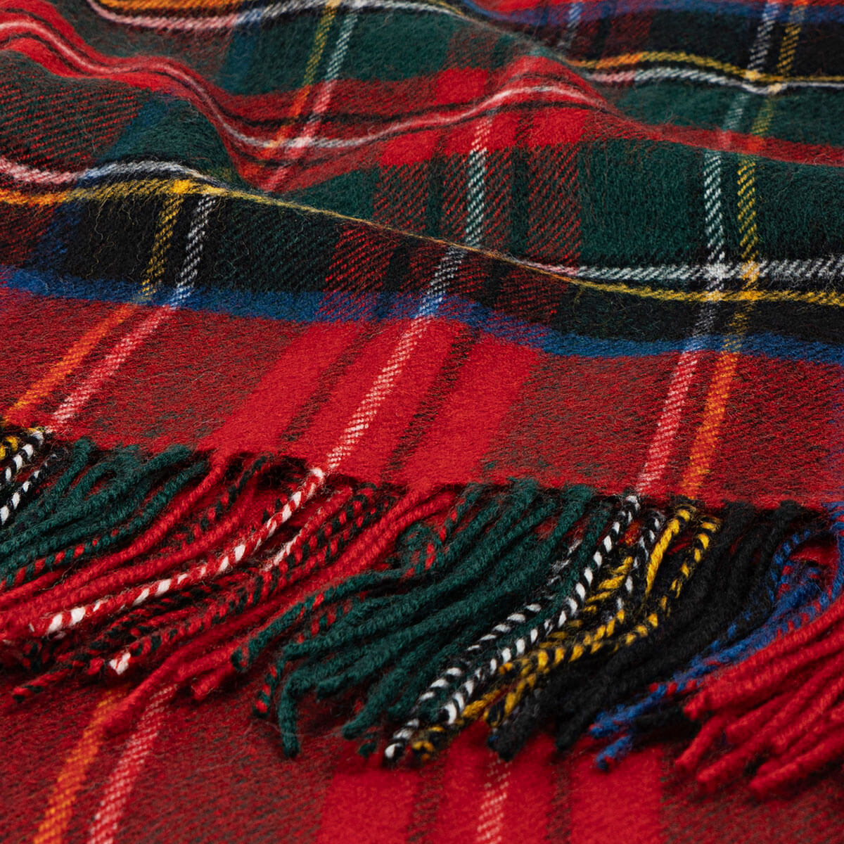 Lochcarron Wolldecke Royal Stewart Modern Tartan – Detailaufnahme Webmuster