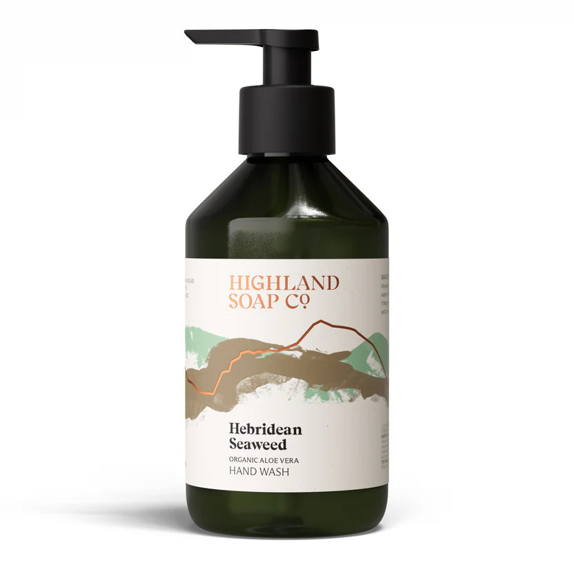 The Highland Soap Company Flüssigseife Hebridean Seaweed 300 ml — natürlich antibakterielle Bio-Handseife mit Seetang, Pfefferminze und Lavendel, Made in Scotland