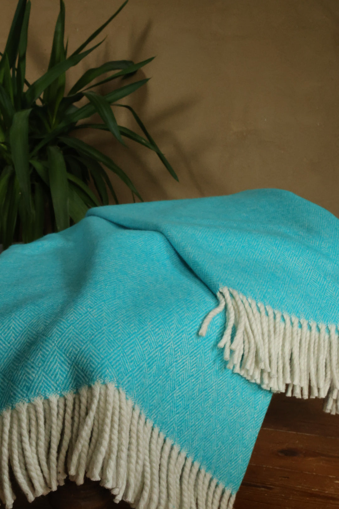 Cashmere Wool Blanket Blue