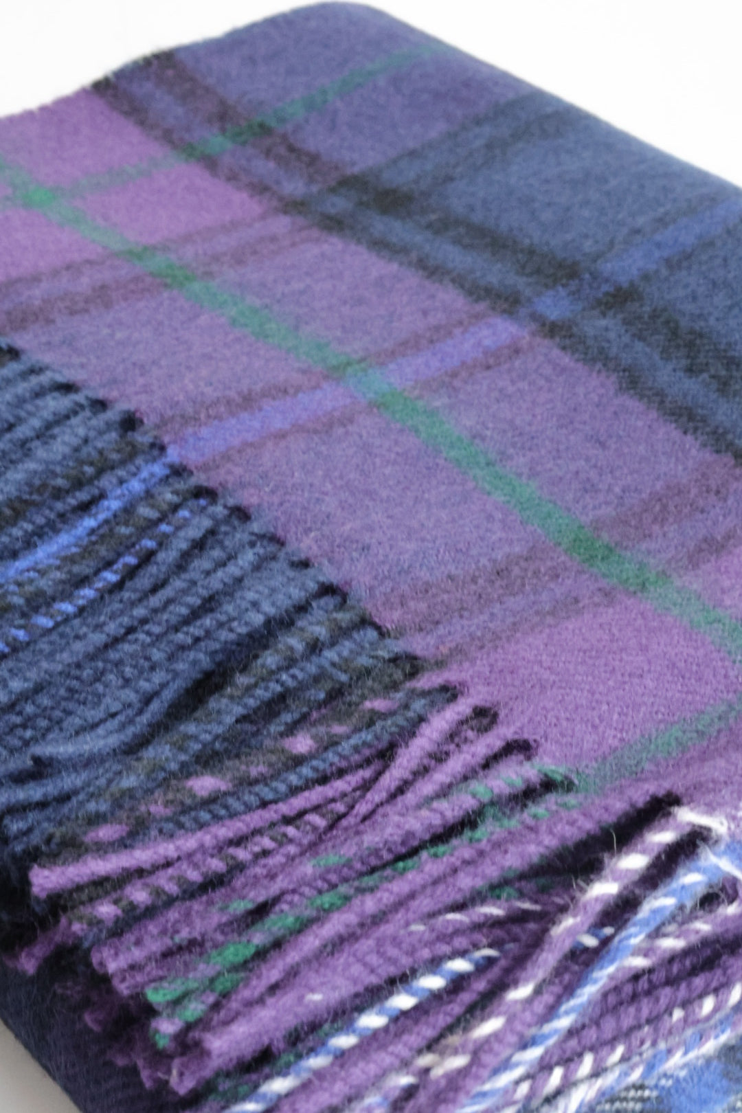 Wool blanket tartan purple