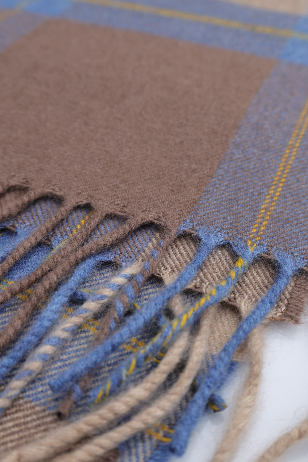 Kaschmirschal Kariert Beige